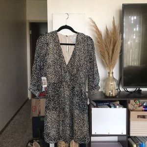 Black and Cream Leaopard print dress